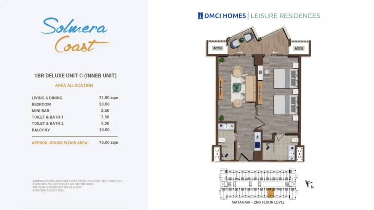 1BR Deluxe Unit C (Inner Unit) - Matahari