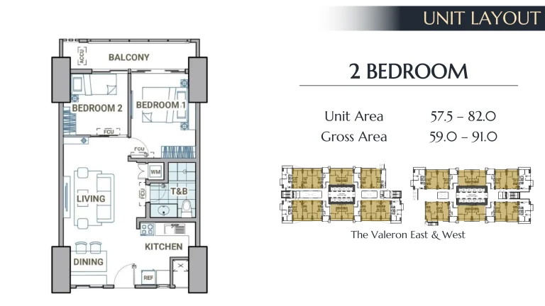 2-Bedroom 57.5 - 91 SQM