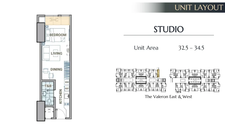 Studio 32.5 - 34.5 SQM