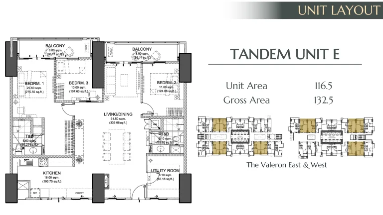 Tandem Unit E 90 - 116.5 SQM