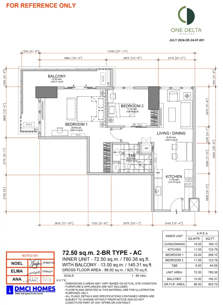 One-Delta-Terraces-2BR-Type-AC