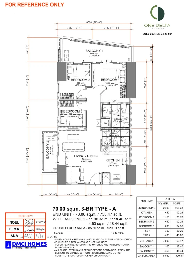 One-Delta-Terraces-3BR-Type-A