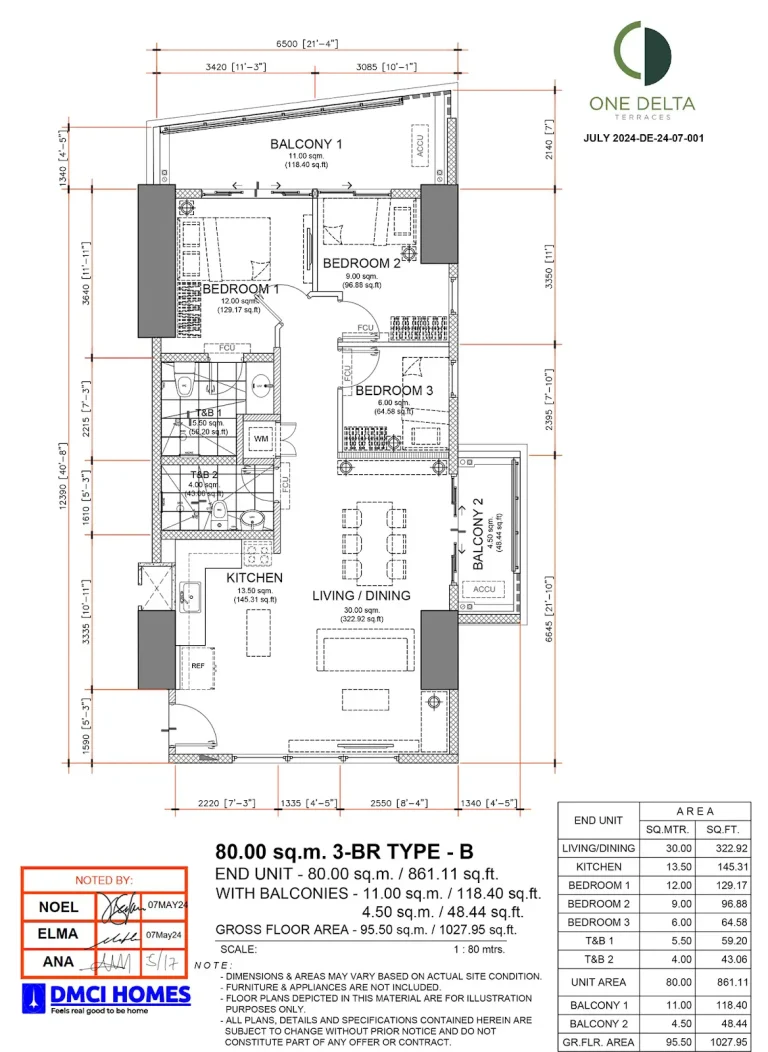 One-Delta-Terraces-3BR-Type-B